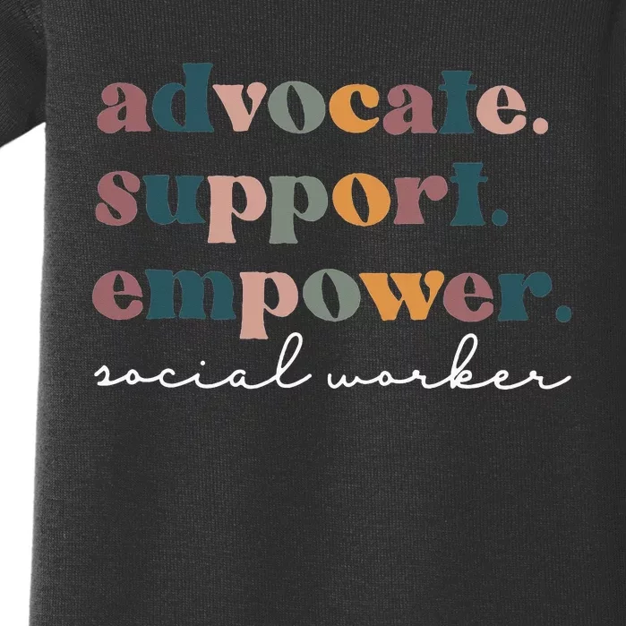 Advocate Support Empower Groovy Social Worker Baby Bodysuit