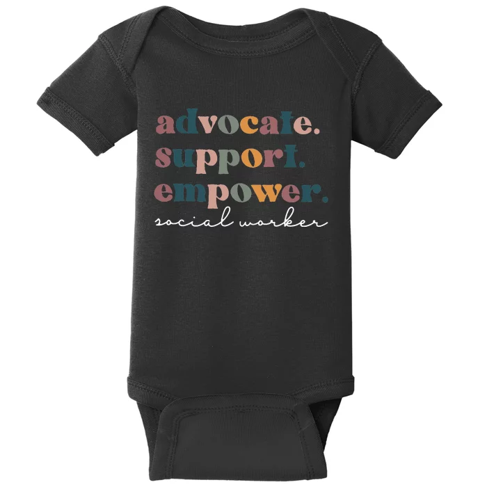 Advocate Support Empower Groovy Social Worker Baby Bodysuit