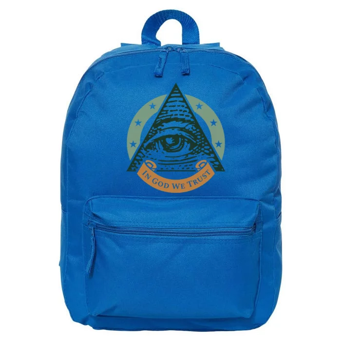 All Seeing Eye Providence In God We Trust Gift 16 in Basic Backpack