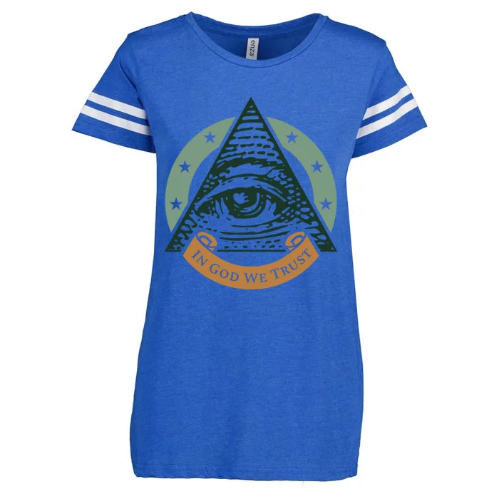 All Seeing Eye Providence In God We Trust Gift Enza Ladies Jersey Football T-Shirt