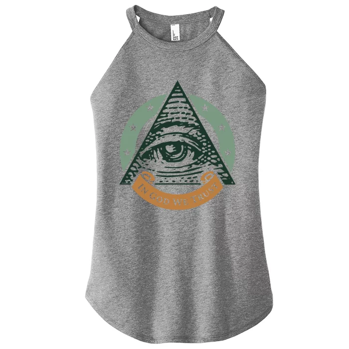 All Seeing Eye Providence In God We Trust Gift Women’s Perfect Tri Rocker Tank