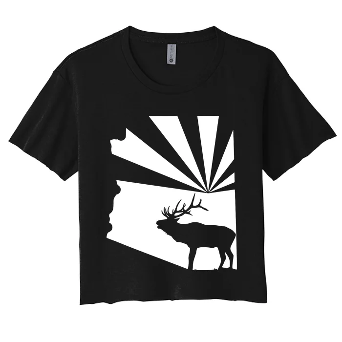 Arizona State Elk Hunting Women's Crop Top Tee