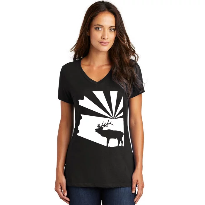 Arizona State Elk Hunting Women's V-Neck T-Shirt