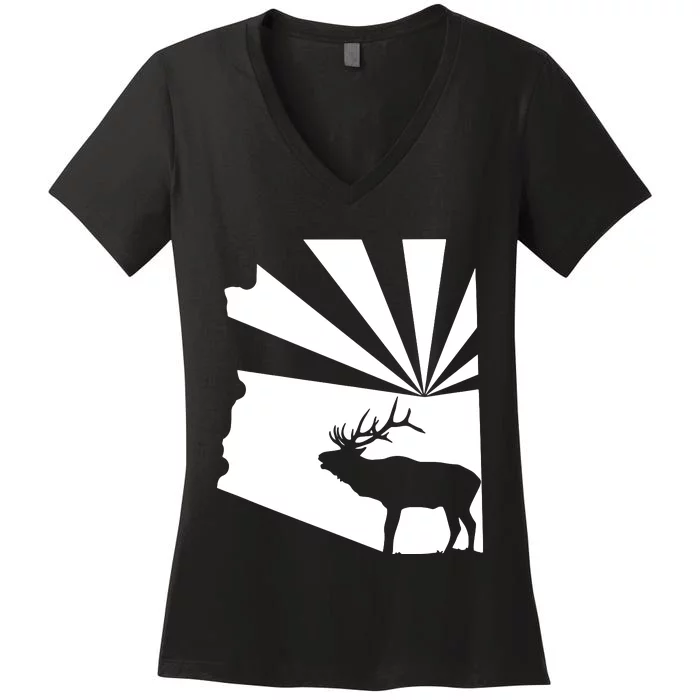 Arizona State Elk Hunting Women's V-Neck T-Shirt