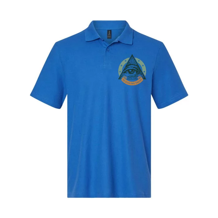 All Seeing Eye Providence In God We Trust Gift Softstyle Adult Sport Polo