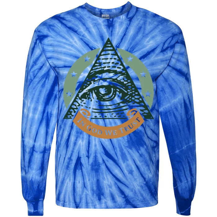 All Seeing Eye Providence In God We Trust Gift Tie-Dye Long Sleeve Shirt