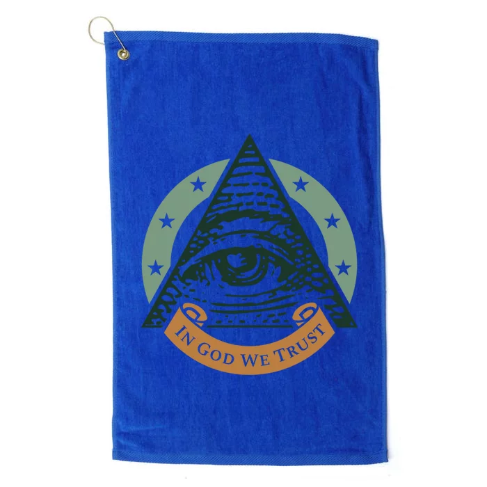 All Seeing Eye Providence In God We Trust Gift Platinum Collection Golf Towel