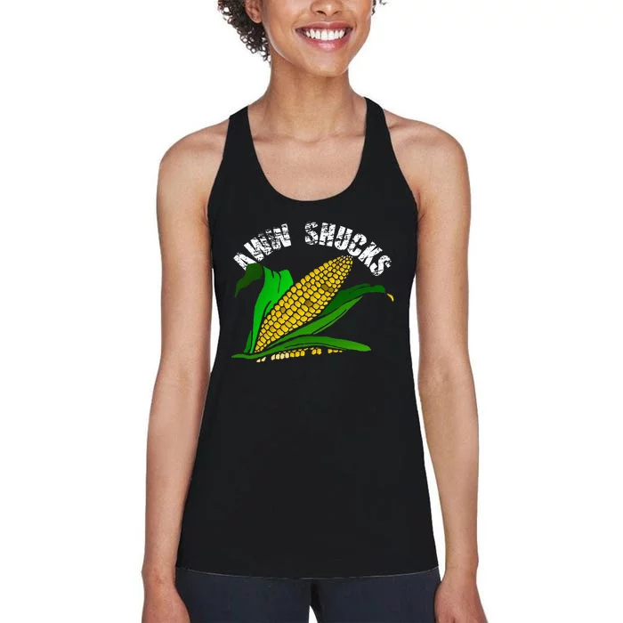 Aww Shucks Funny Farmer Corn Lover Market Festival Gift Women's Racerback Tank