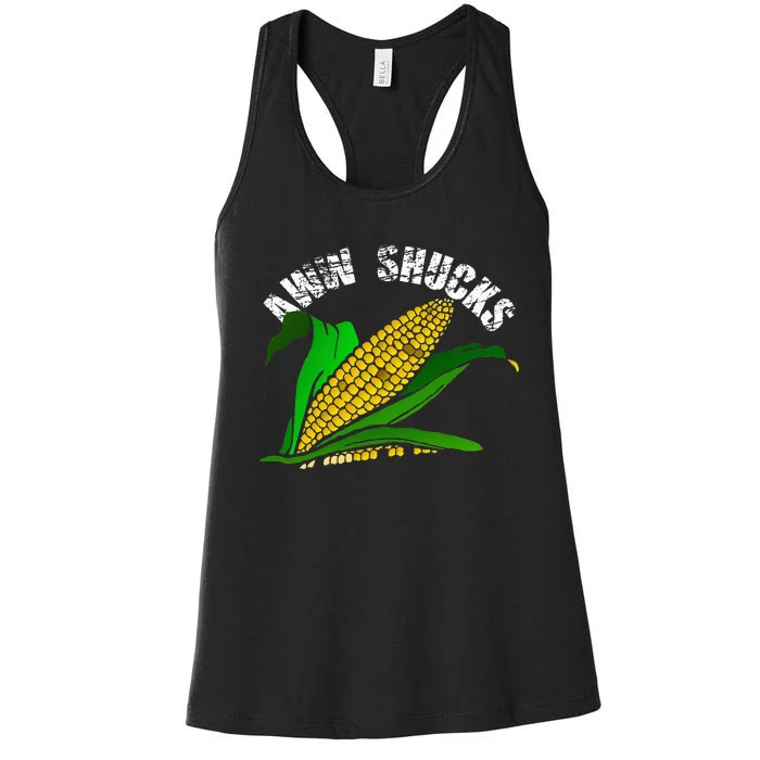 Aww Shucks Funny Farmer Corn Lover Market Festival Gift Women's Racerback Tank