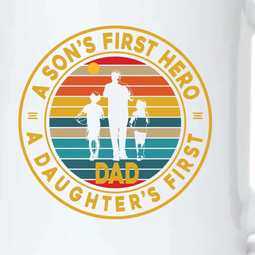 A Sons First Hero A Daughters First Love Fathers Day Black Color Changing Mug