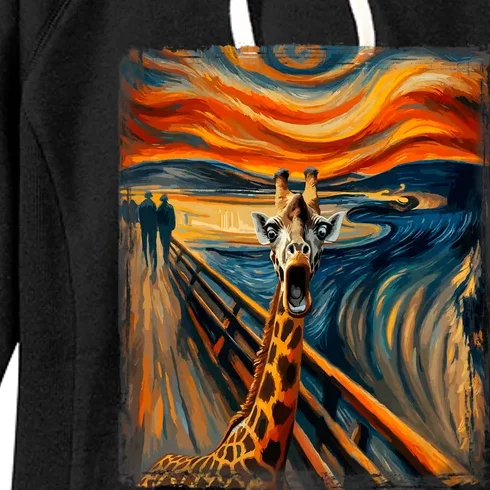 Artsy Scream For Giraffe Lovers Artistic Giraffe Women's Fleece Hoodie