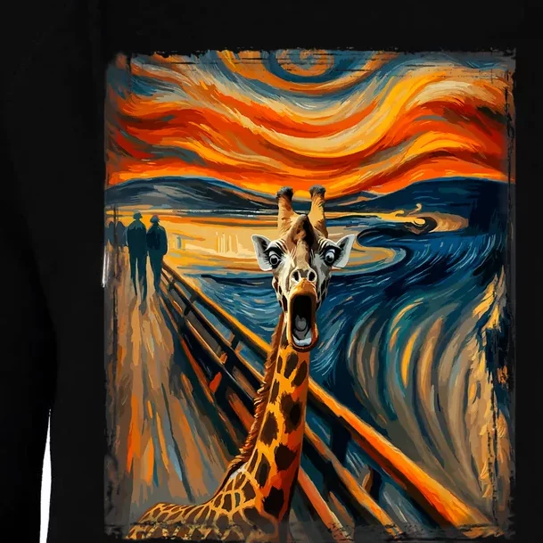 Artsy Scream For Giraffe Lovers Artistic Giraffe Womens Funnel Neck Pullover Hood