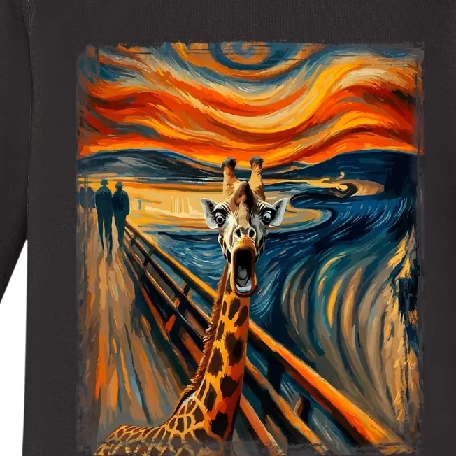 Artsy Scream For Giraffe Lovers Artistic Giraffe Baby Long Sleeve Bodysuit