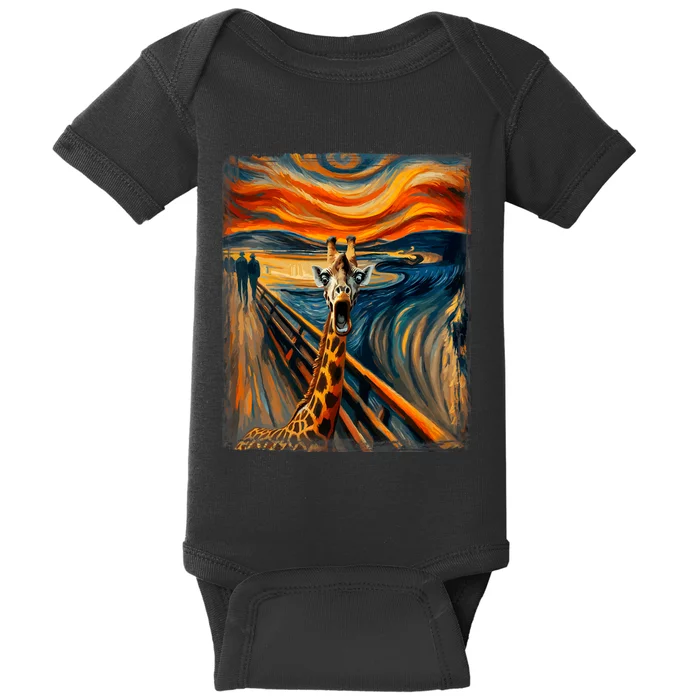 Artsy Scream For Giraffe Lovers Artistic Giraffe Baby Bodysuit