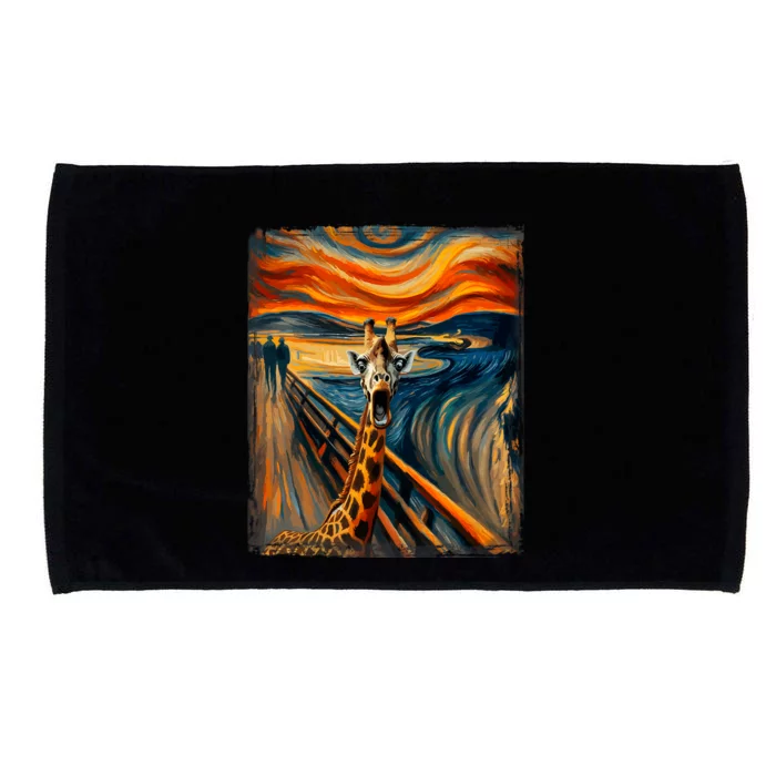 Artsy Scream For Giraffe Lovers Artistic Giraffe Microfiber Hand Towel