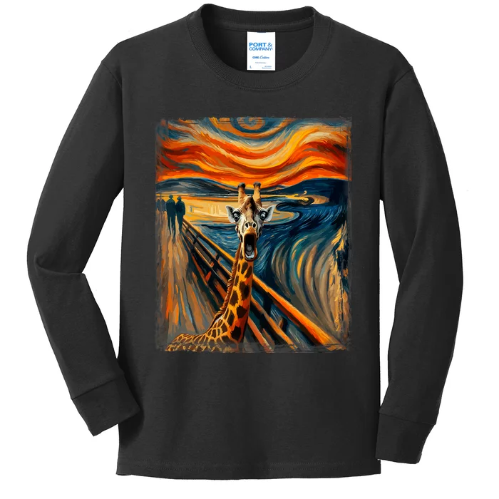 Artsy Scream For Giraffe Lovers Artistic Giraffe Kids Long Sleeve Shirt