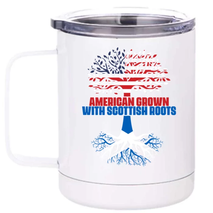 America Scotland Flag Half Scottish Half American Citizen Funny Gift Front & Back 12oz Stainless Steel Tumbler Cup