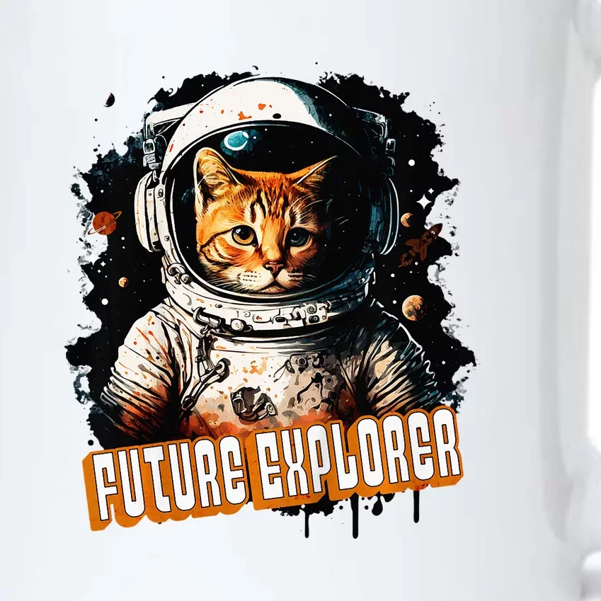 Astronaut Space Future Explorer Funny Cat Black Color Changing Mug