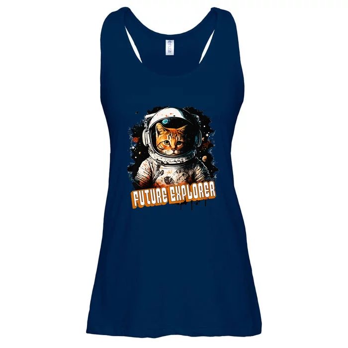 Astronaut Space Future Explorer Funny Cat Ladies Essential Flowy Tank