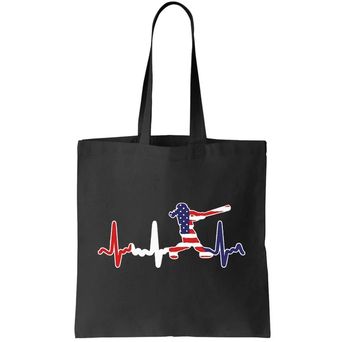 American Softball Flag Batter Softball Tote Bag