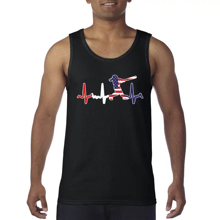 American Softball Flag Batter Softball Tank Top