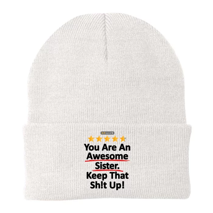 Awesome Sister Funny Gift For Sister Knit Cap Winter Beanie