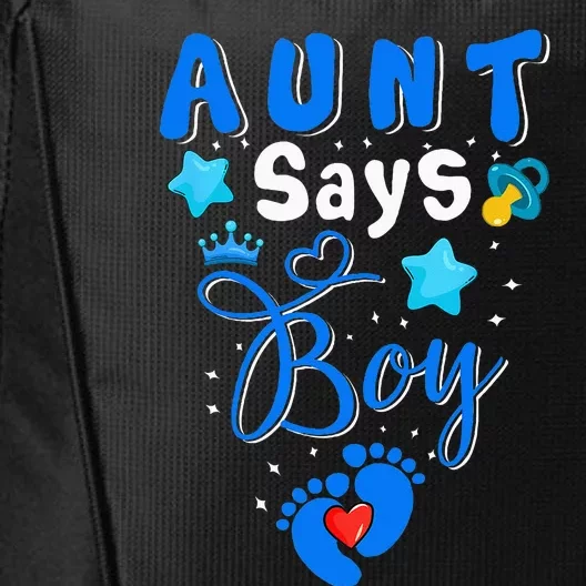 Aunt Says Funny Pregnancy Gender Reveal Baby Family City Backpack