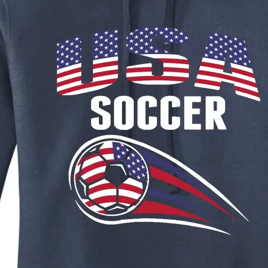 America Soccer Fans Jersey United States Football Lovers Women's Pullover Hoodie