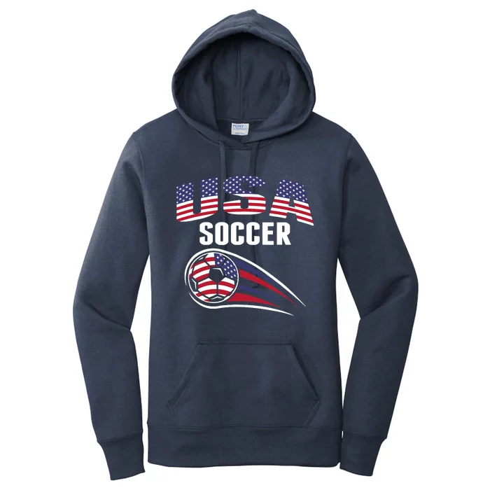 America Soccer Fans Jersey United States Football Lovers Women's Pullover Hoodie