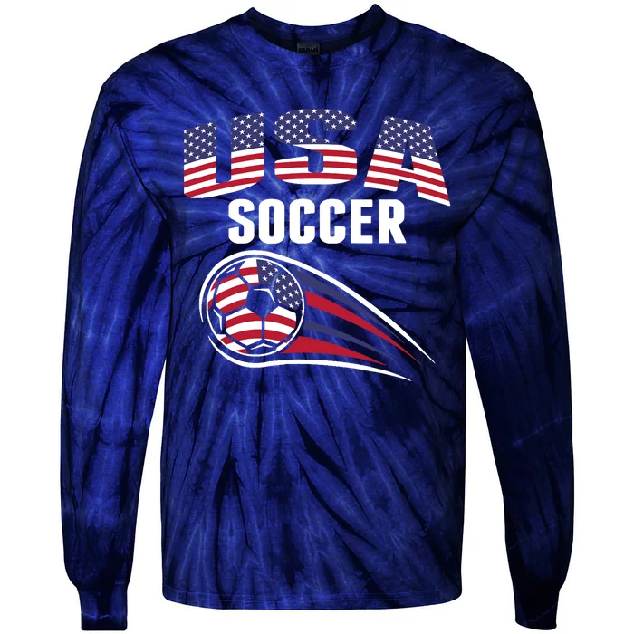 America Soccer Fans Jersey United States Football Lovers Tie-Dye Long Sleeve Shirt