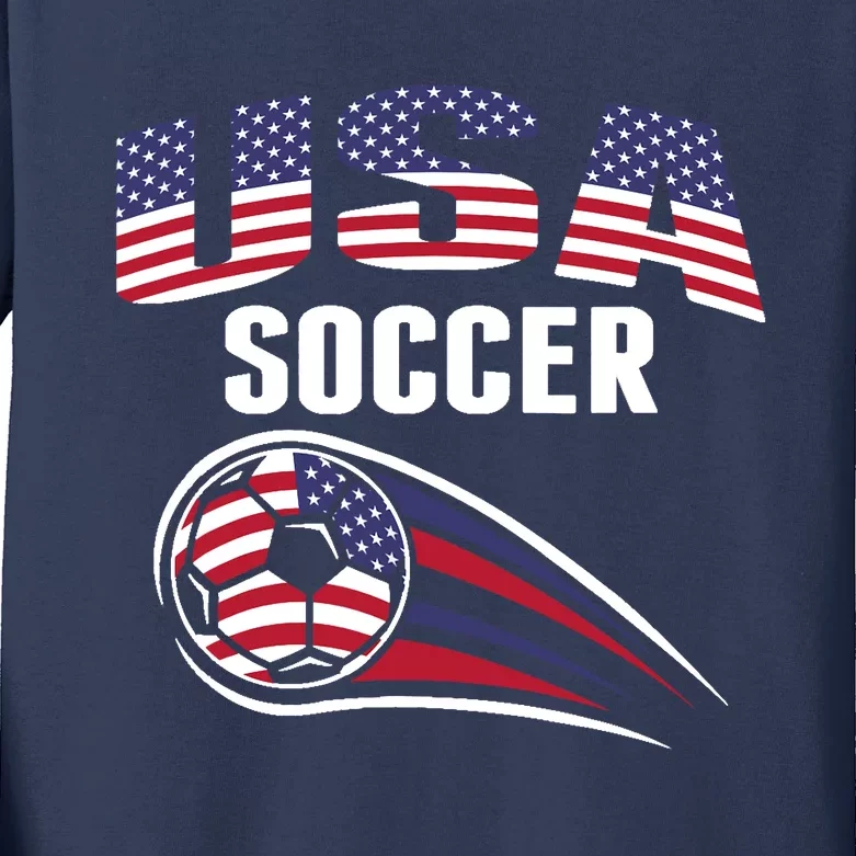 America Soccer Fans Jersey United States Football Lovers Kids Long Sleeve Shirt