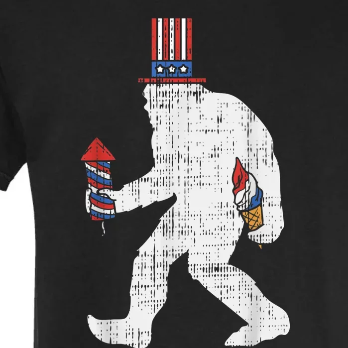 American Sasquatch Funny USA Bigfoot 4th Of July Parade Garment-Dyed Heavyweight T-Shirt