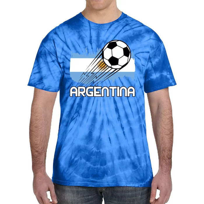 Argentina Soccer Fan Gift Tie-Dye T-Shirt