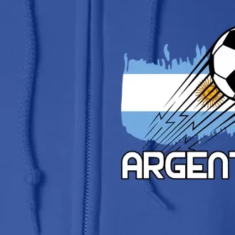 Argentina Soccer Fan Gift Full Zip Hoodie