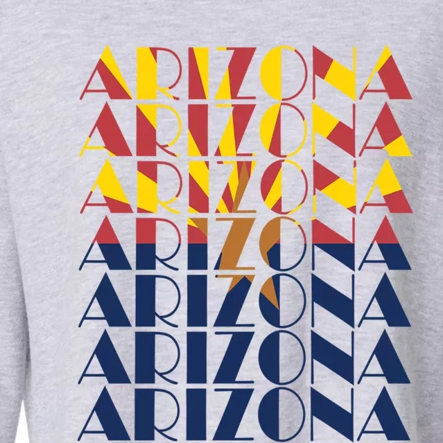 Arizona State Flag For National Arizona Day Great Gift Cropped Pullover Crew