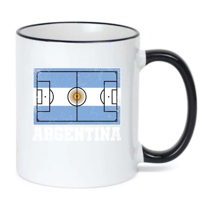 Argentina Soccer Field Country Flag Argentinian Pride Gift Black Color Changing Mug