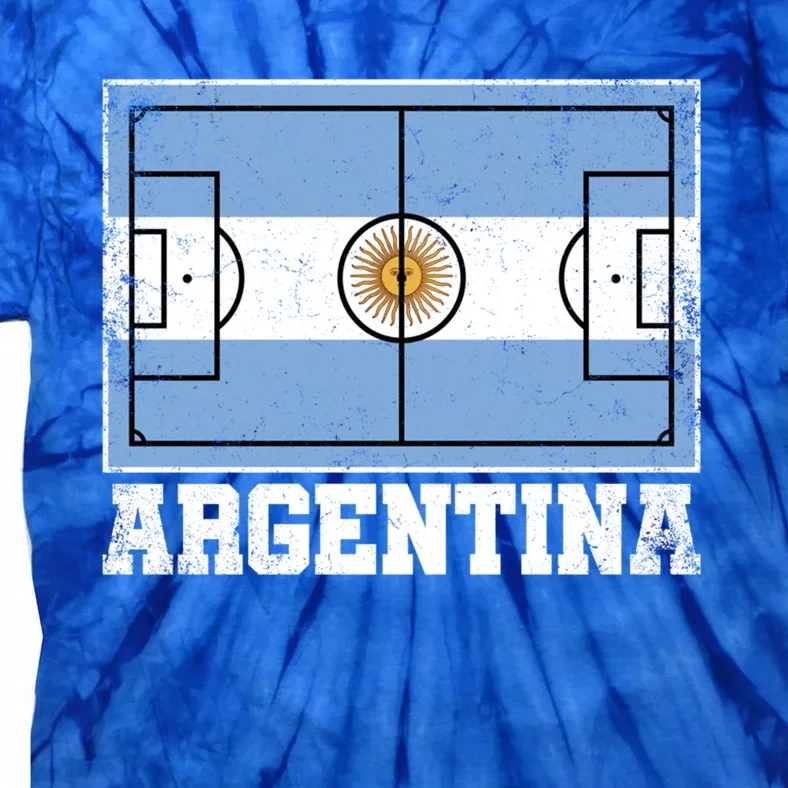 Argentina Soccer Field Country Flag Argentinian Pride Gift Tie-Dye T-Shirt