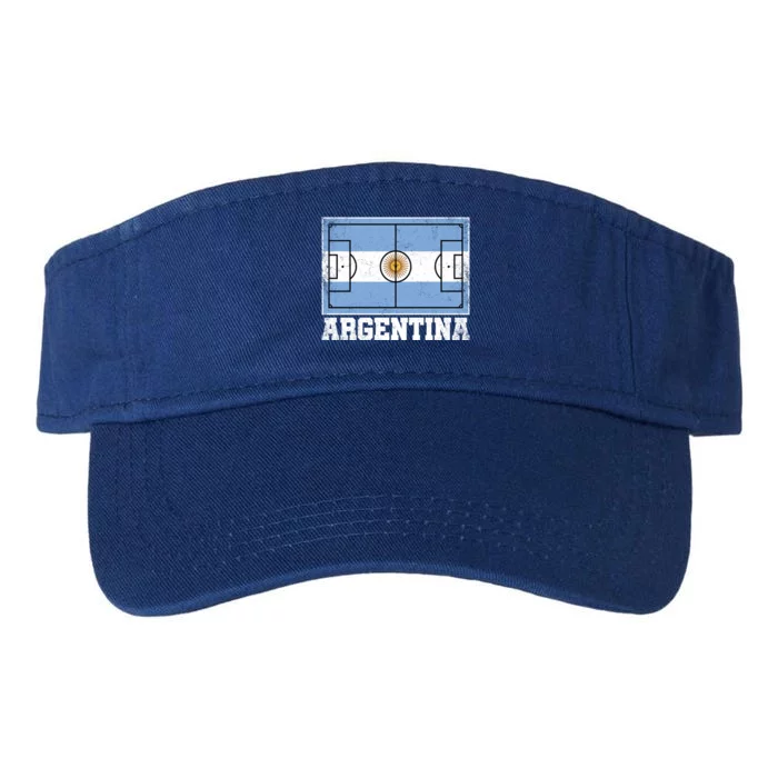 Argentina Soccer Field Country Flag Argentinian Pride Gift Valucap Bio-Washed Visor