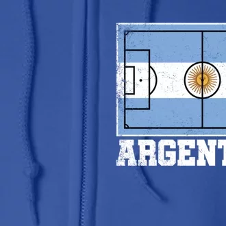 Argentina Soccer Field Country Flag Argentinian Pride Gift Full Zip Hoodie