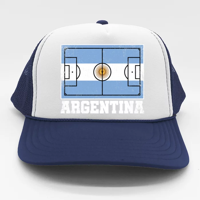 Argentina Soccer Field Country Flag Argentinian Pride Gift Trucker Hat