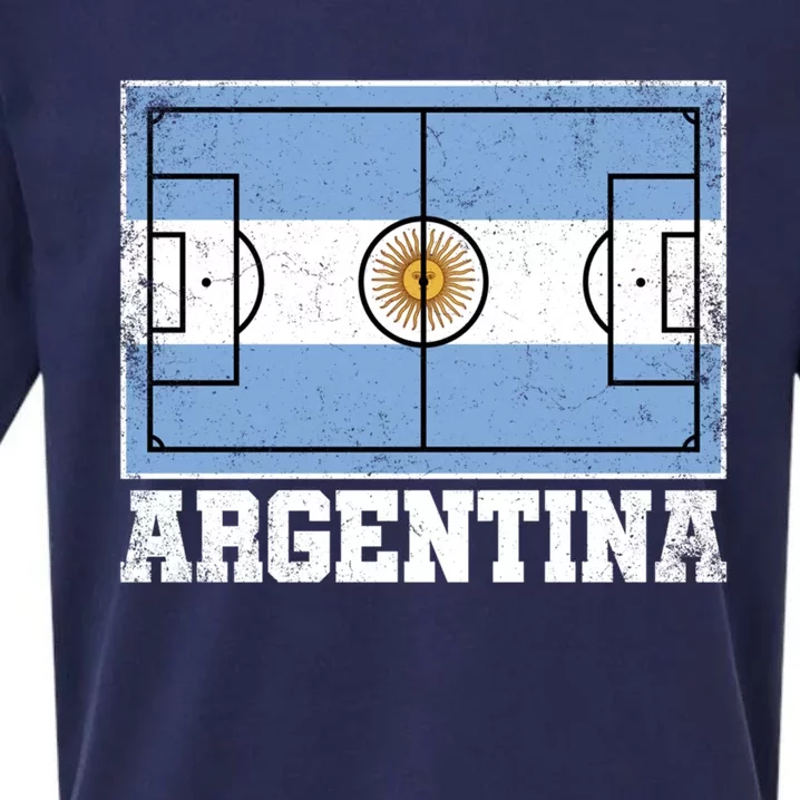 Argentina Soccer Field Country Flag Argentinian Pride Gift Sueded Cloud Jersey T-Shirt