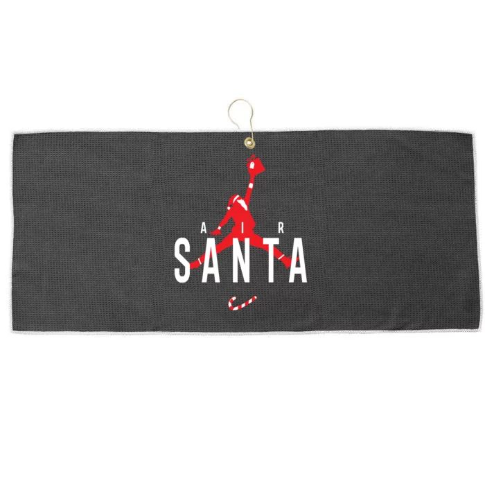 Air Santa Funny Xmas Basketball Large Microfiber Waffle Golf Towel