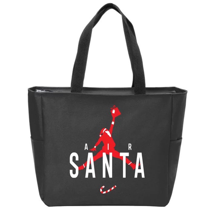 Air Santa Funny Xmas Basketball Zip Tote Bag