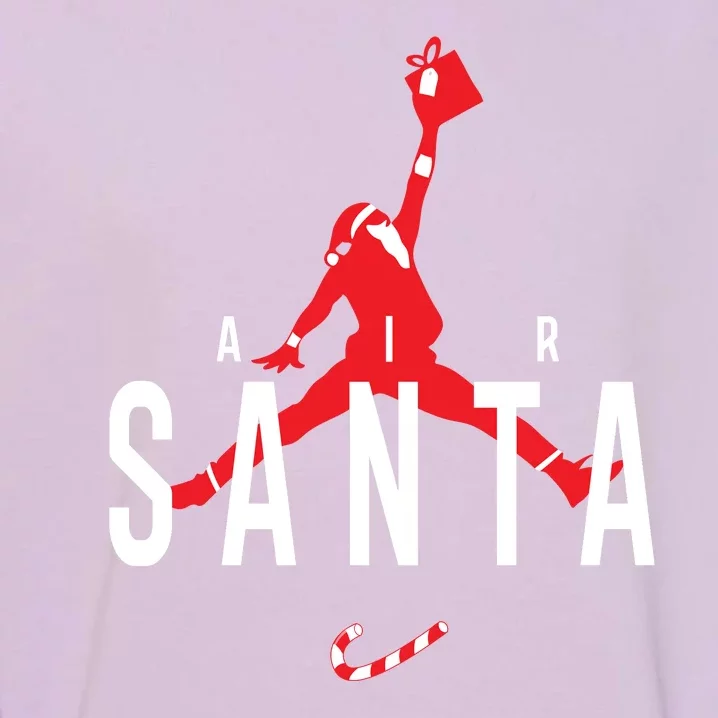 Air Santa Funny Xmas Basketball Garment-Dyed Sweatshirt