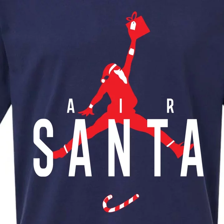 Air Santa Funny Xmas Basketball Sueded Cloud Jersey T-Shirt