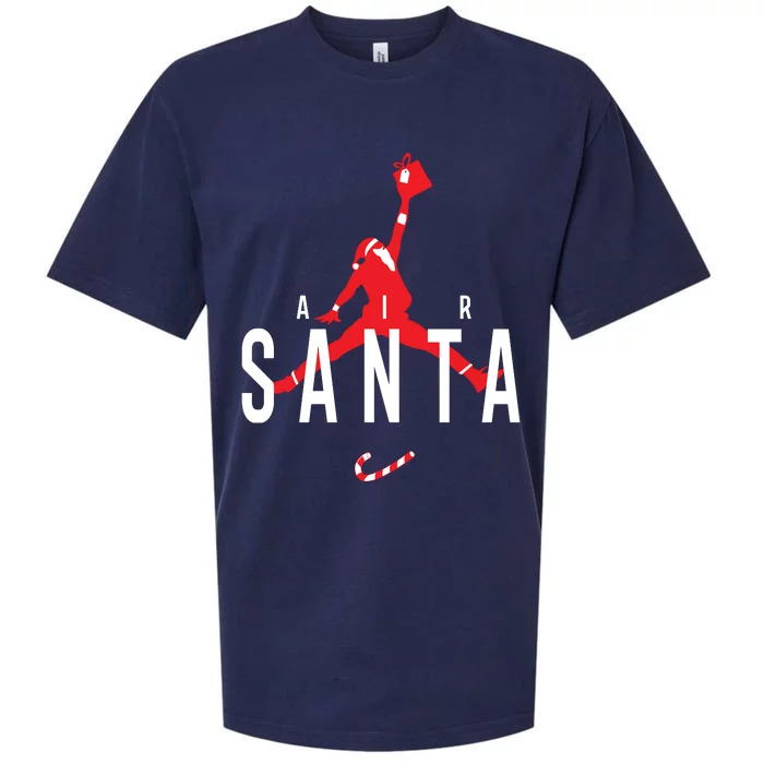 Air Santa Funny Xmas Basketball Sueded Cloud Jersey T-Shirt