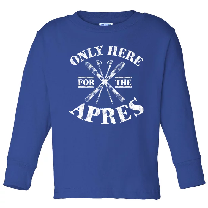 Apres Ski Funny Winter Skiing Sports Snowboarding Gift Toddler Long Sleeve Shirt