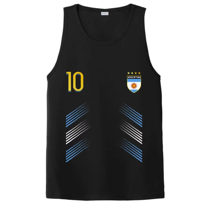 Argentina Soccer Fans Jersey Argentinian Flag Football Lover Performance Tank