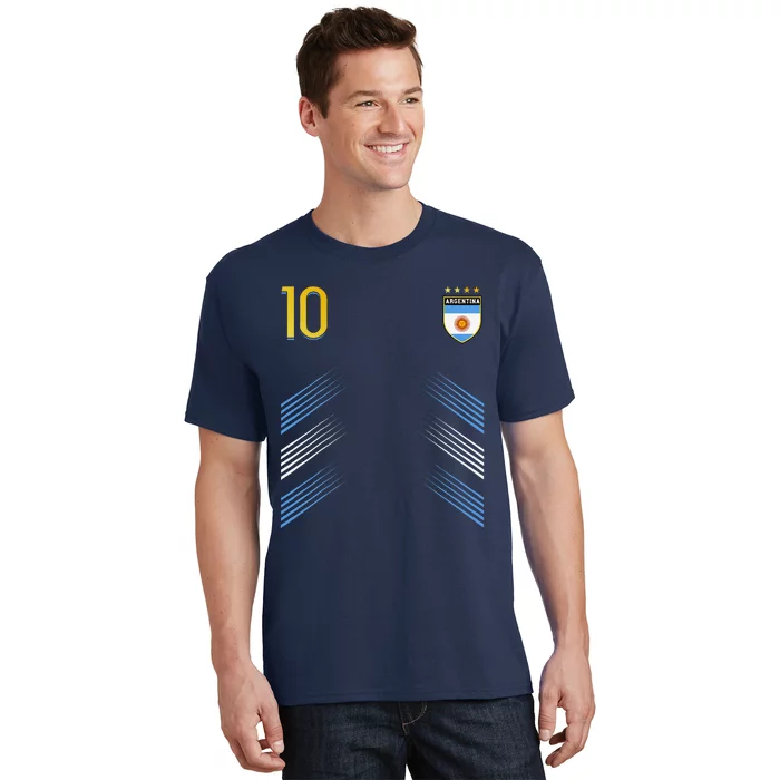 Argentina Soccer Fans Jersey Argentinian Flag Football Lover T-Shirt