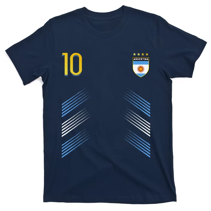 Argentina Soccer Fans Jersey Argentinian Flag Football Lover T-Shirt